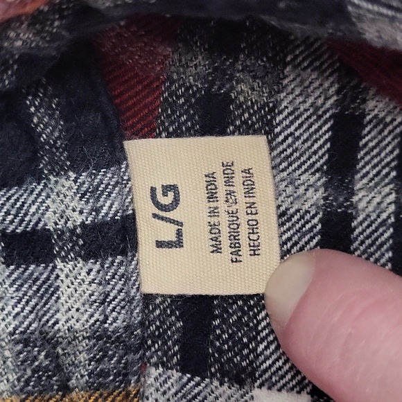 🛍Red Head‎ Mens L Red Black Plaid Long Sleeve Collared Button Down Western - Picture 6 of 7